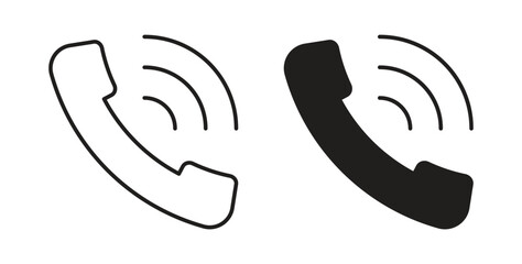 Fototapeta premium Phone call icon vector design elements. icon in flat and line style.