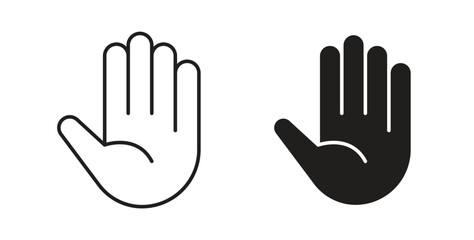 Fototapeta premium Raised hand icon vector design elements. icon in flat and line style.