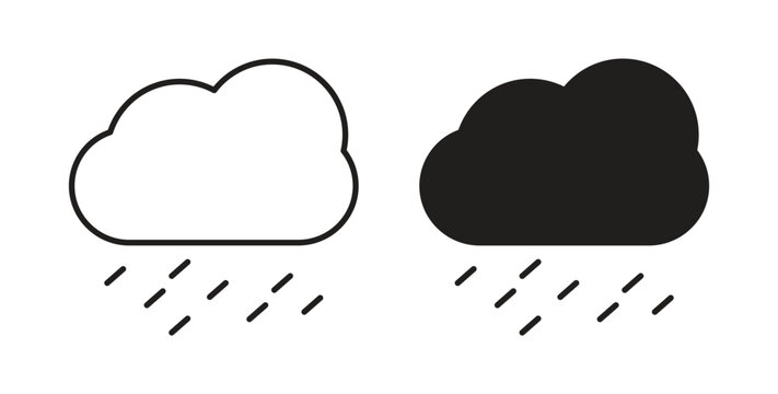 Rain icon vector design elements. icon in flat and line style.