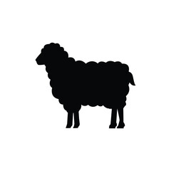 Obraz premium silhouette of sacrificial animal, Eid al-Adha sheep in flat design style.