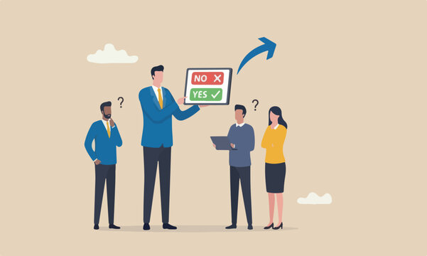 Business, meeting teams together succeed concept, rational businessman thinking and make decision for business or career question