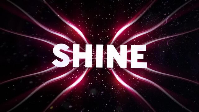 Bold SHINE text appearing after beam sweep, tendrils pulsing, glow rising to reveal brand