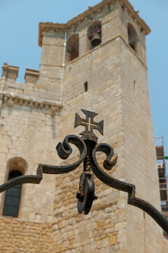 Templar cross finial at the Convent of Christ in Tomar, Portugal 