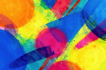 Fototapeta premium Colorful paint circles overlapping on textured background