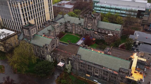 University of Toronto showing historic campus buildings with gothic architecture, Victoria College, Burwash Hall, Emmanuel College