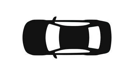 Top view of a car with a minimalist and modern design on a white background