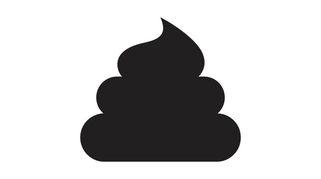 Black silhouette of a pile of poop on a white background