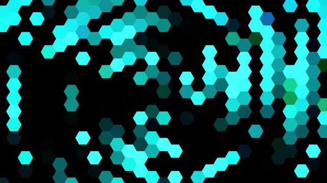 interlocking colored geometric shapes changing abstract motion background, mosaic pattern