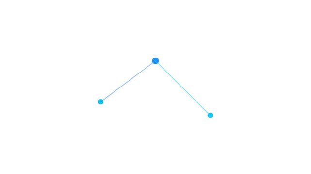 Geometric shapes form a triangular structure with lines and dots