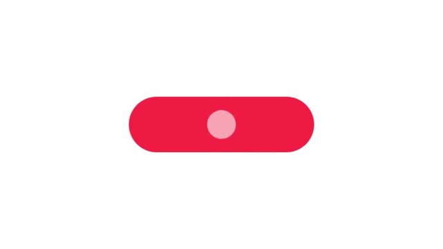 A red toggle button with a white circle inside is shown on a plain background in a close-up view.