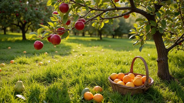Fresh Fruit Harvest in Sunlight