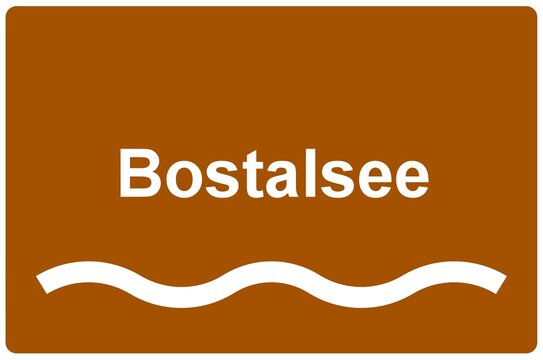 Illustration eines Namensschildes f&uuml;r den "Bostalsee" in Baden-W&uuml;rttemberg	