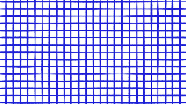 Seamless Blue Grid Pattern on White Background - Abstract Checkered Design Texture, Repeating Square Tile Illustration (Transparent PNG)
