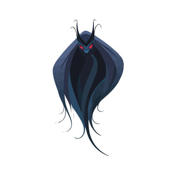Flat-design 2D vector artwork of a Banshee, styled as an icon and isolated against white background