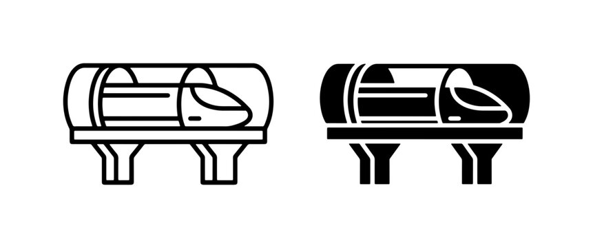 Hyperloop Train Icons, Futuristic Transport System, High-Speed Capsule Travel