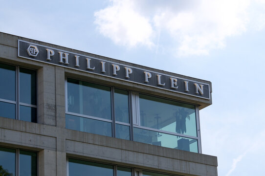 Philipp Plein sign on Lugano headquarters building