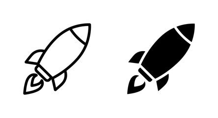 Rocket Ship Icons, Space Exploration Vector Graphics, Launch and Speed Symbols, Sci-Fi and Technology Design Elements © Sharmin