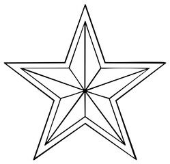 Obraz premium Geometric Star Outline Design With Sharp Points and Inner Lines