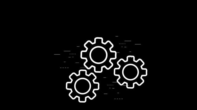 Mechanical Engineering and Teamwork Concept Animation with Three Rotating Gears Working Together Symbolizing Integration Process System Optimization and Industrial Progress 4k , with video animation.