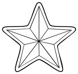 Obraz premium Simple outlined star shape with geometric facets and a bold outline