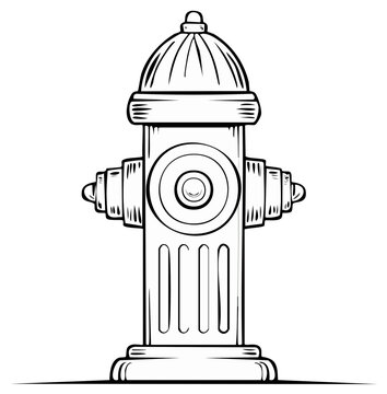 Simple line art illustration of a fire hydrant for emergency water access urban safety equipment design