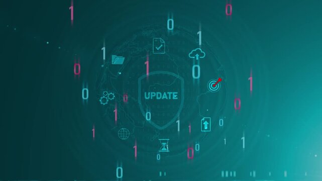 Update software computer program upgrade. optical lager light background