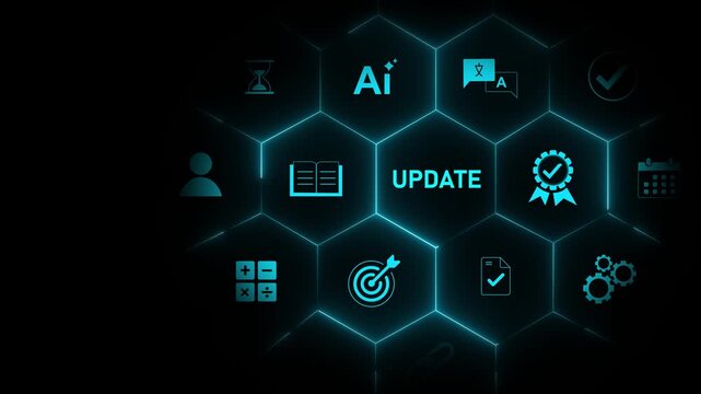 Update software computer program upgrade. optical lager light background