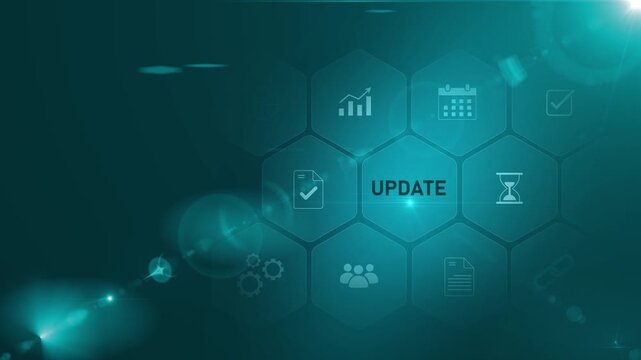 Update software computer program upgrade. optical lager light background