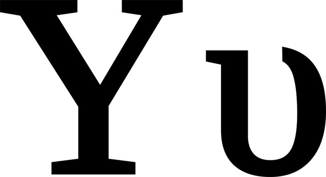 Greek letter Ypsilon symbol for scientific research and education. Uppercase and lowercase mathematical Ypsilon vector isolated on white for physics formulas, astronomy and academic study resources