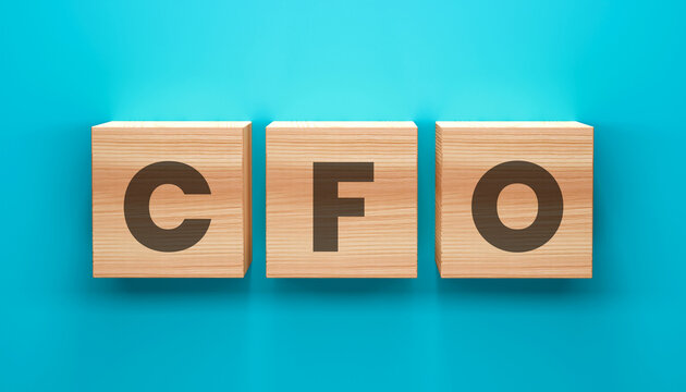 CFO Word Blocks: Conceptual representation of CFO using wooden blocks, the words suggesting business and finance.