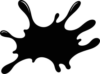 Fototapeta premium Black Ink Splatter Isolated on White Background