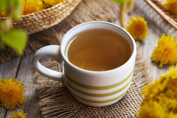 Dandelion flower tea in a cup © Madeleine Steinbach