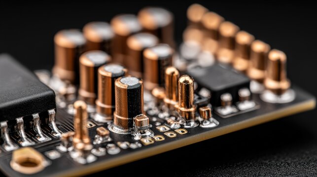 Close-up of Circuit Board Components