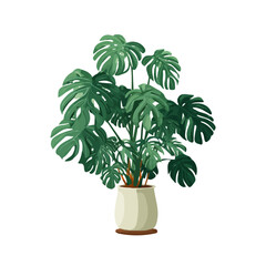 Philodendron — flat 2D vector artwork created in a clean, modern, and minimal style on white background. © MiniVex