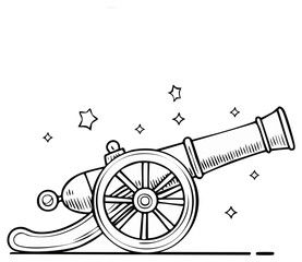 Obraz premium Vintage Cannon with Stars