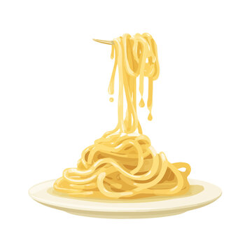 Cacio E Pepe flat vector illustration in a modern and simple 2D style, placed on a white background.