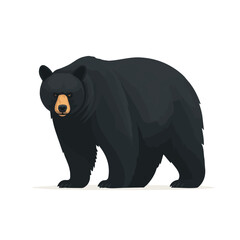 Fototapeta premium 2D minimalist flat vector of a Black Bear, contemporary clean design isolated on white.