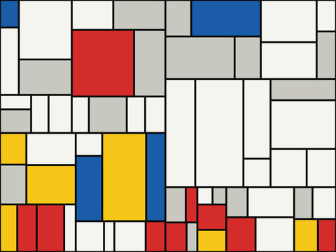 Piet Mondrian Abstract Grid Pattern Modern Art Background