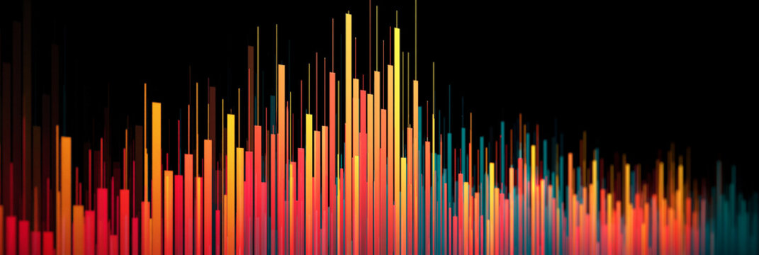 Colorful Soundwave Spectrum: Modern Digital Art Music Visualization Background