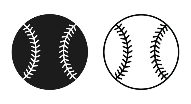 Baseball silhouettes with stitching detail silhouette