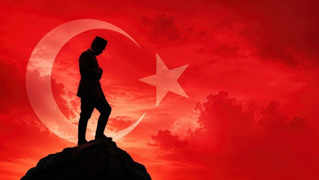 May 19 background with silhouette of ataturk.