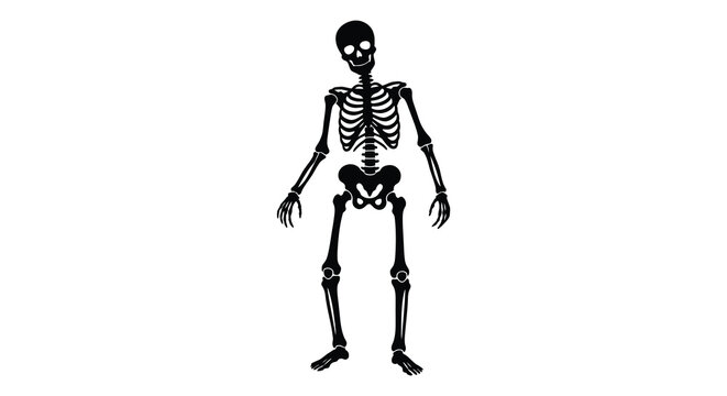 Human skeleton illustration black silhouette
