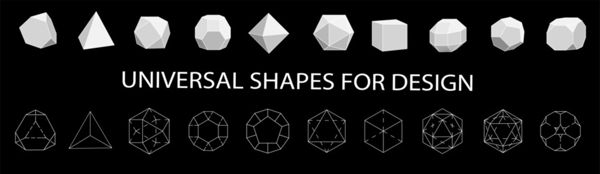 Geometric parallelograms and trapeziums in vector format. Modular rhombus icons with clean outlines, perfect for educational materials and contemporary branding.