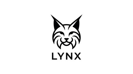 Fototapeta premium A closeup illustration of a lynx face with the word LYNX below.
