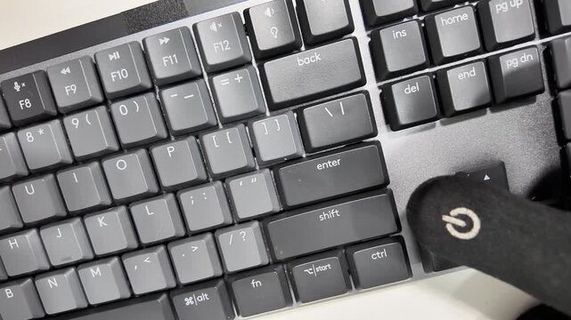 Pressing Enter Key with Gamer Finger Sleeve