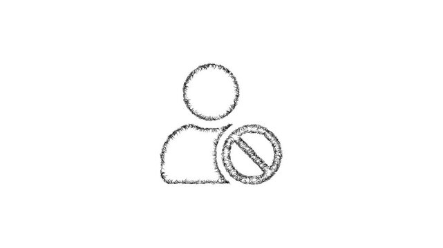 Sketch unauthorized access icon animation - smooth progressive reveal