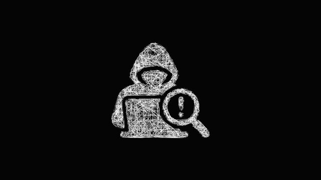 Sketch suspicious activity icon animation - smooth progressive reveal