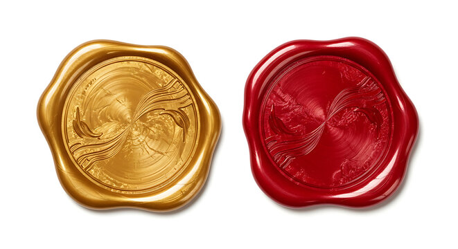 Two wax seals on parchment paper