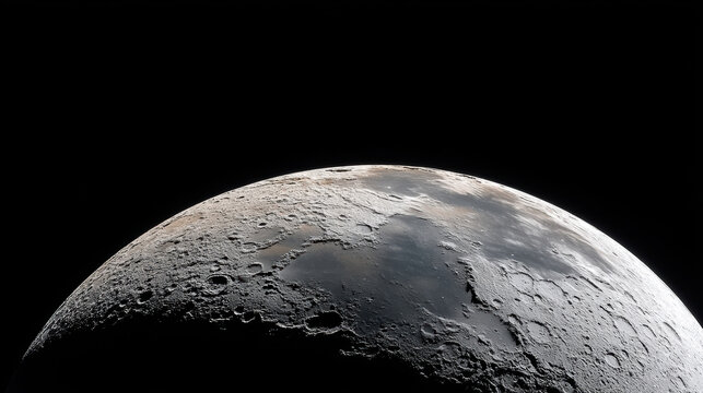 Lunar surface moon crater space astronomy high fidelity close up texture celestial science. Detailed view of moon cratered surface space showing