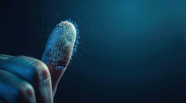 Fingerprint Scan Digital Biometric Security Technology Concept